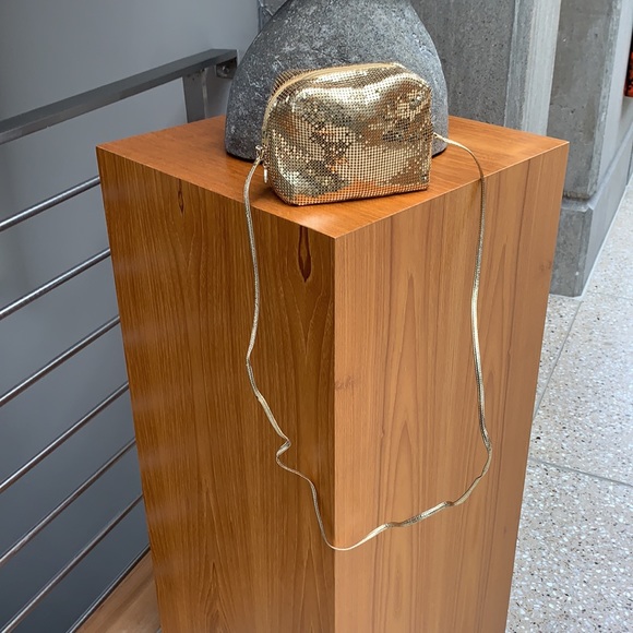 Whiting & Davis Vintage Gold Metal Crossbody Bag RARE - Picture 2 of 12